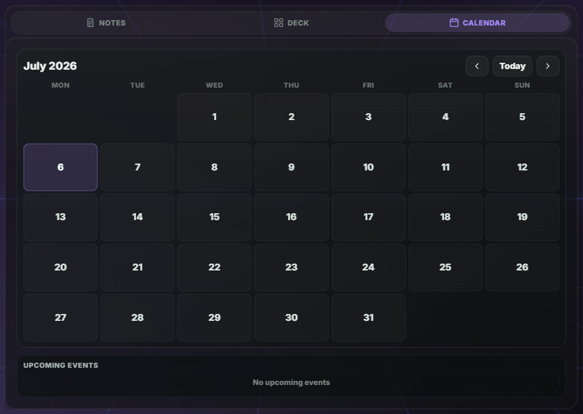 Calendar widget