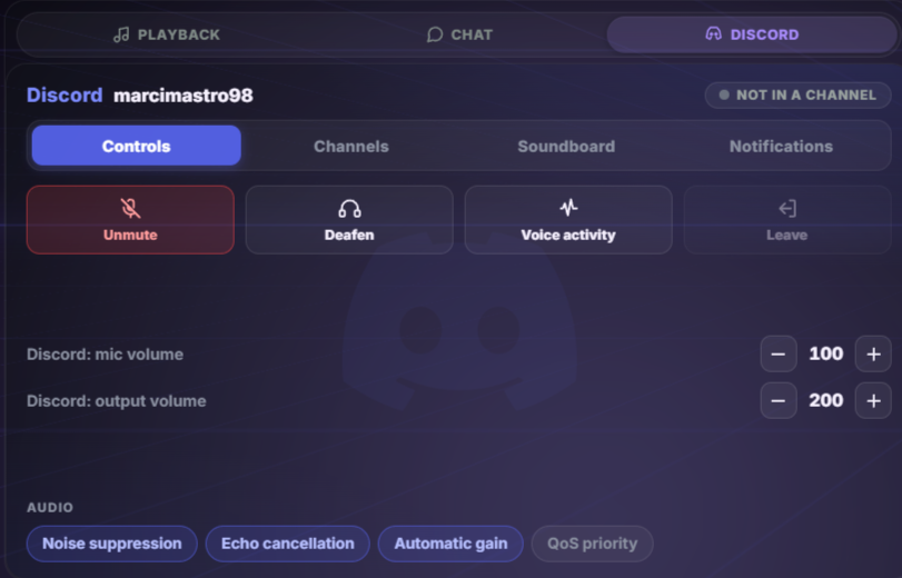 Discord voice widget
