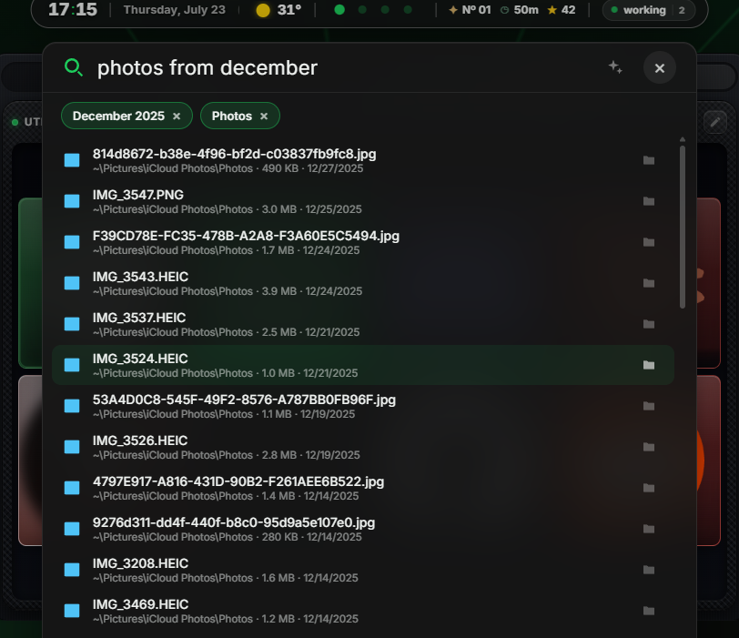 Spotlight search reading a phrase as a date and a file type