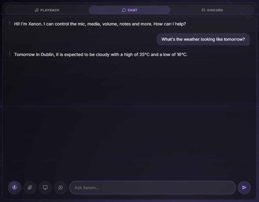 Xenon AI chat answering by voice